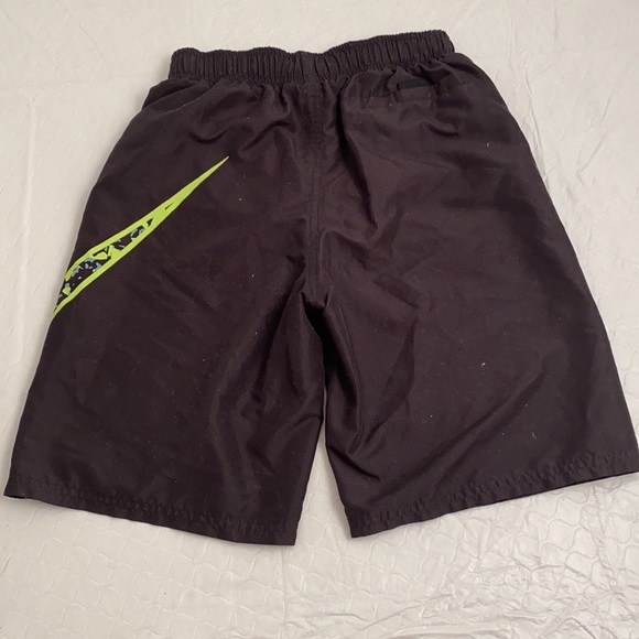 Nike black with neon yellow swoosh lined swim trunks - Picture 2 of 9